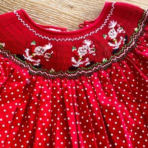 EUC Rosalina Smocked Santa dress